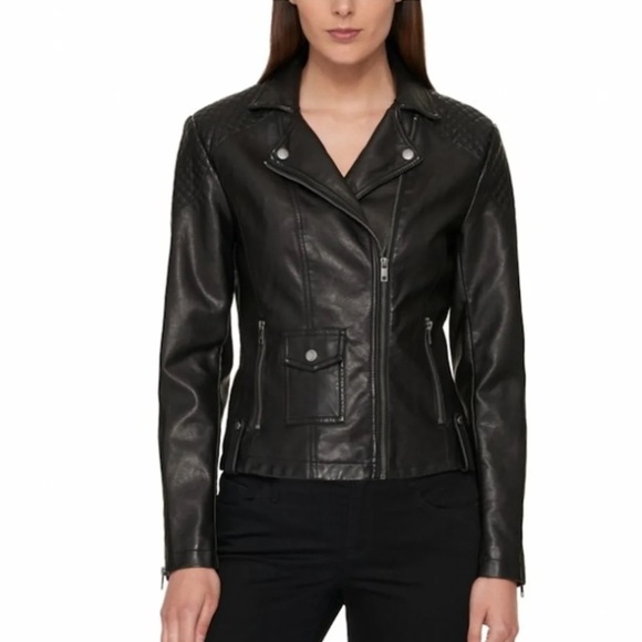Express Jackets & Blazers - Express Vegan Leather Quilted Moto Jacket